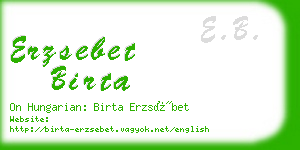 erzsebet birta business card